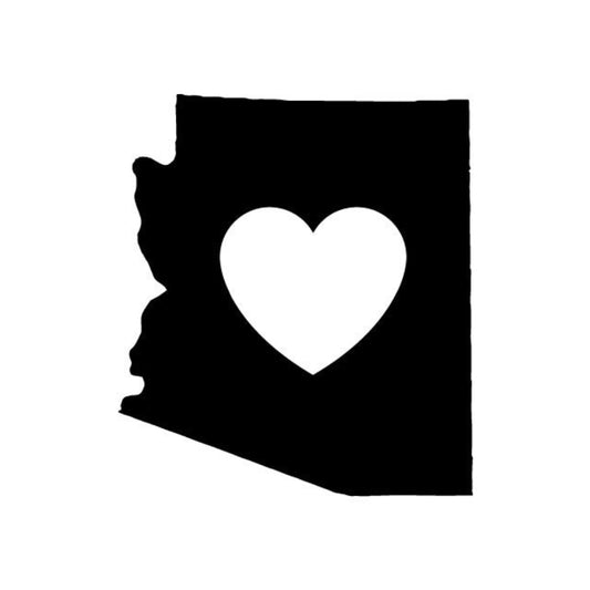 Precut glass shape of Arizona with Heart Cut Out.