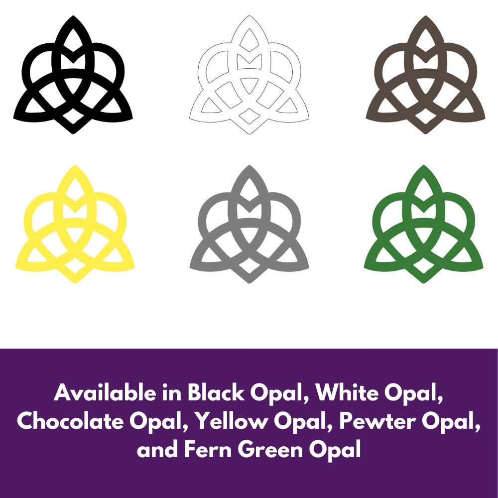 available colors of a precut glass shape of a celtic knot coe 96