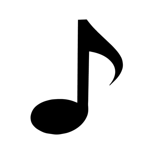 Musical note precut glass shape in Oceanside COE 96 for fused glass art and kiln projects.