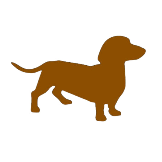 Precut glass shape of Dachshund dog.