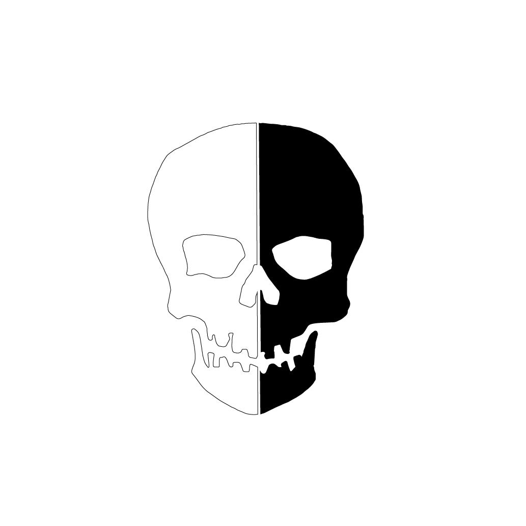 Split Skull Precut Glass Shape - COE 96 - Halloween