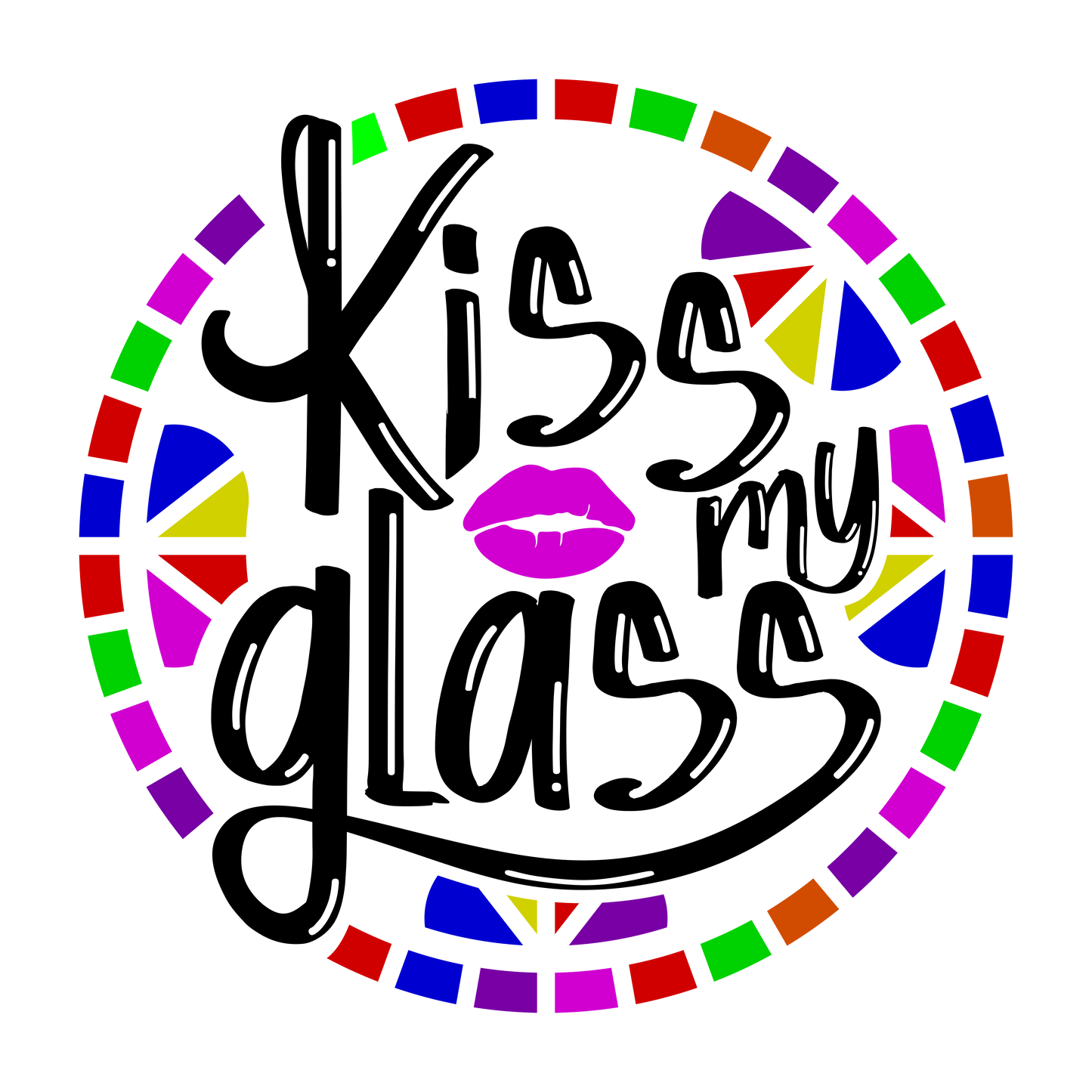 Fuse Muse Fused Glass Apparel, Etc... Kiss My Glass - White Short-Sleeve Unisex T-Shirt
