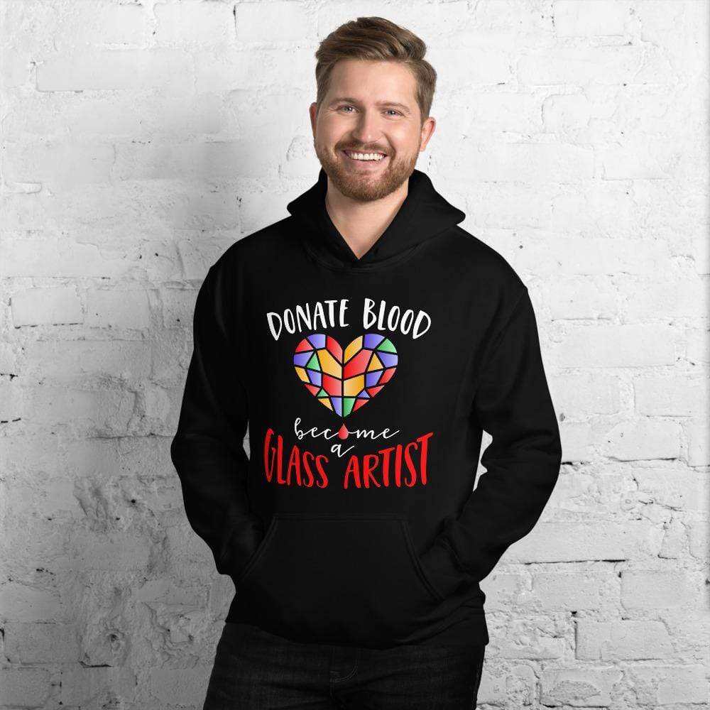 Fuse Muse Fused Glass Donate Blood Become a Glass Artist - Black Unisex Hoodie