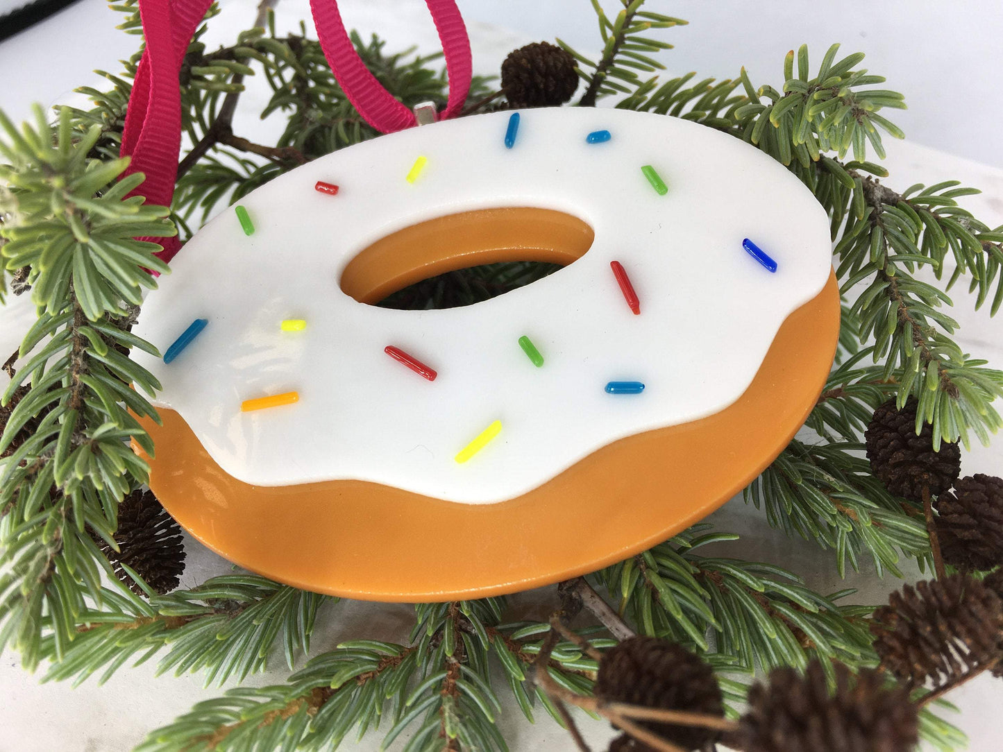 Donut Fused Glass Ornament