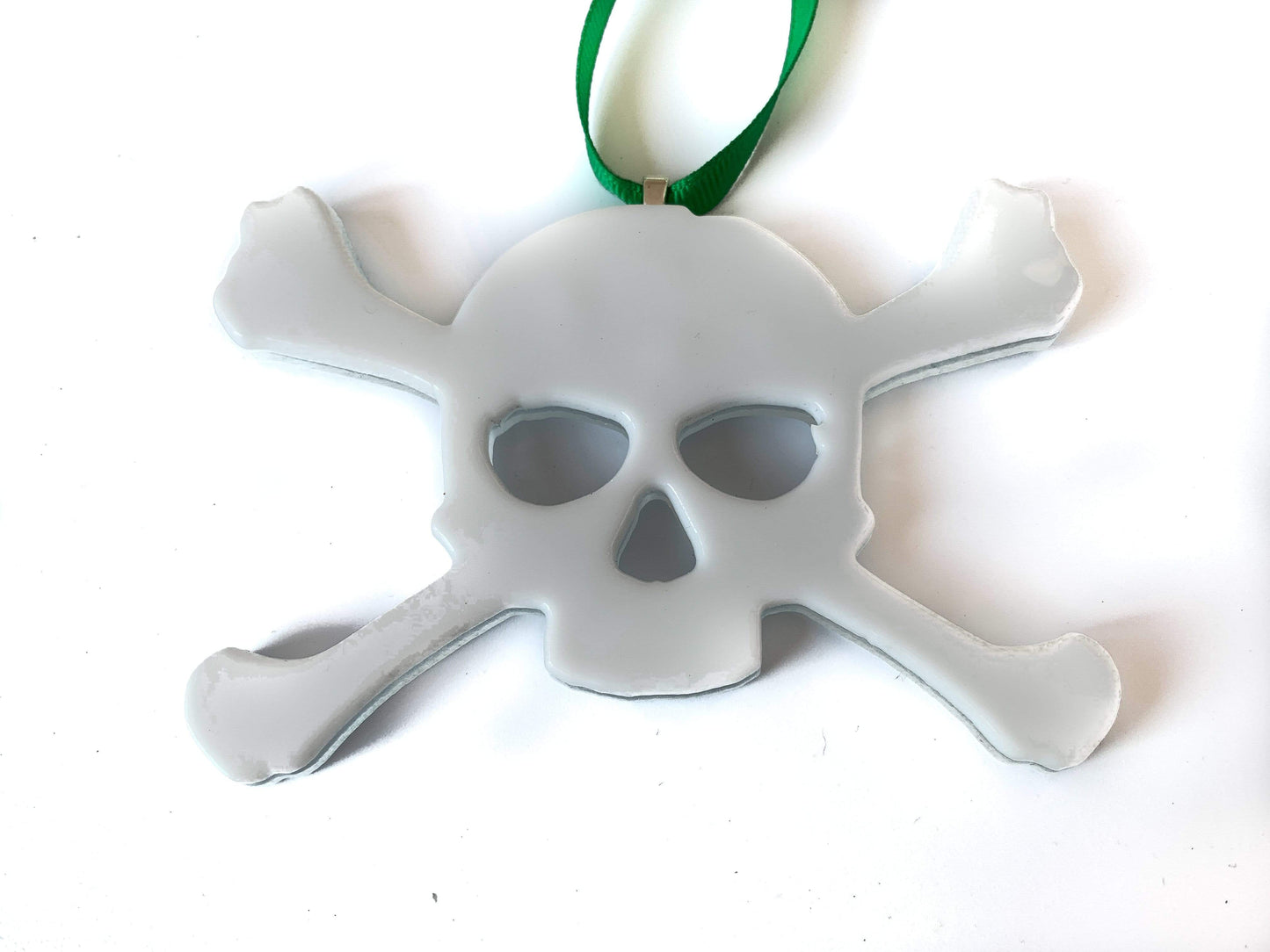 Skull and Crossbones Fused Glass Ornament