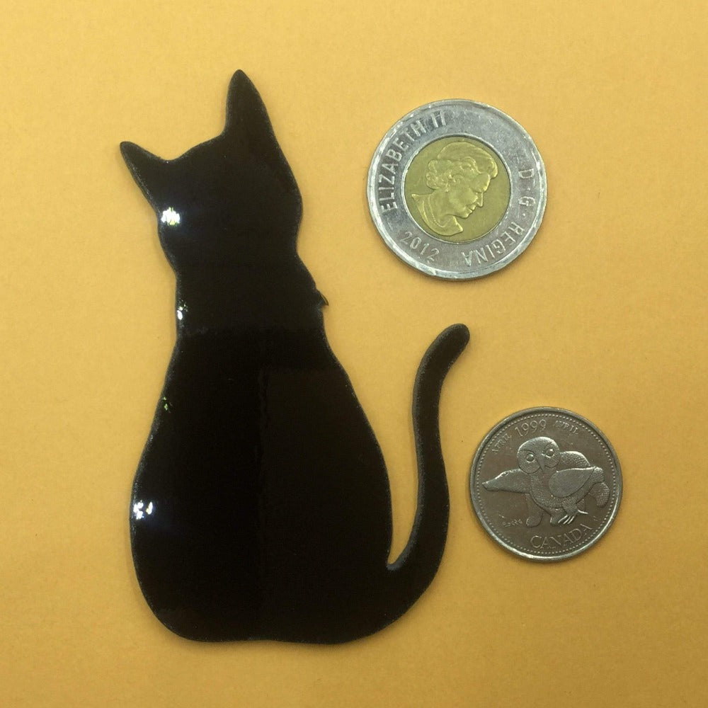 Precut glass shape of black cat