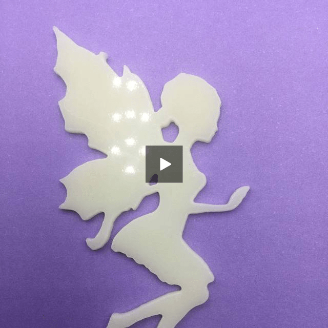 Precut glass shape of a fairy.