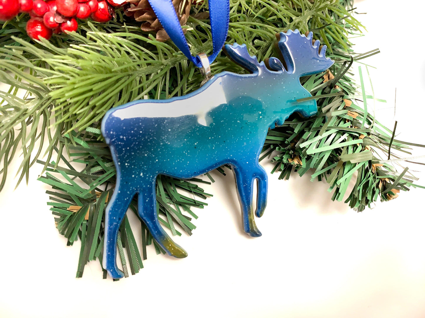 Moose Fused Glass Ornament