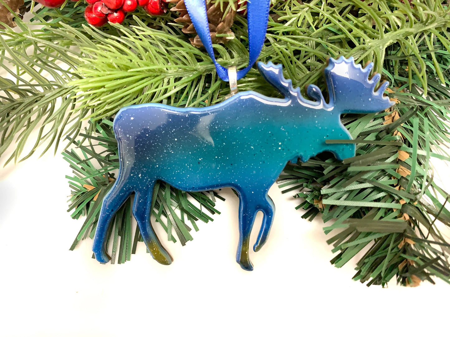 Moose Fused Glass Ornament