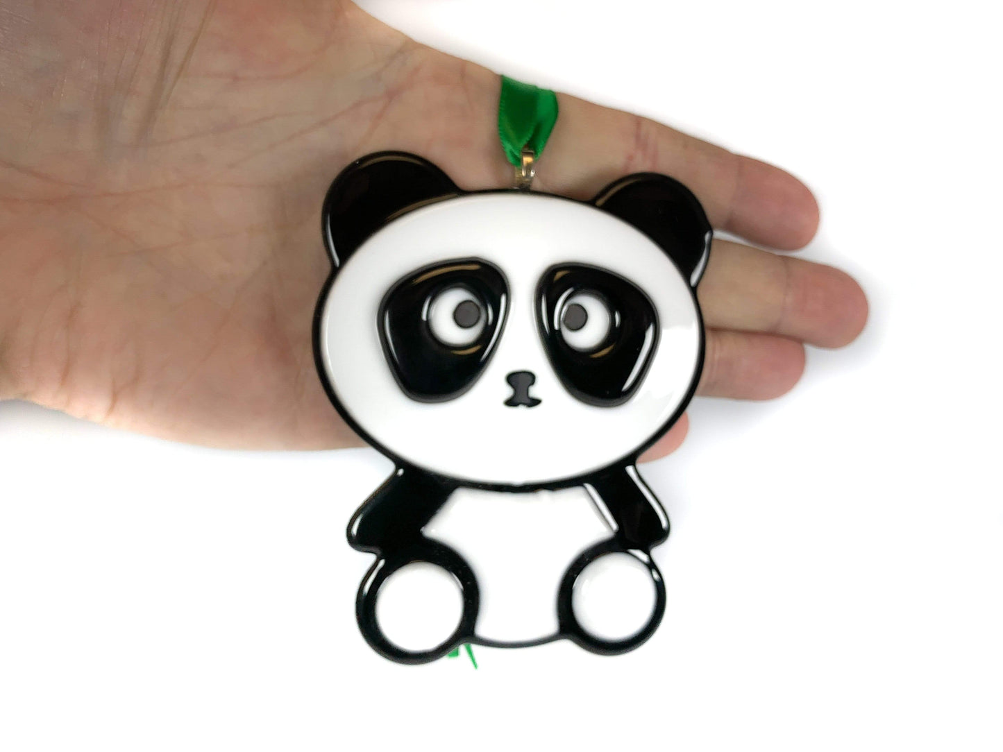 Fused Glass Panda Ornament