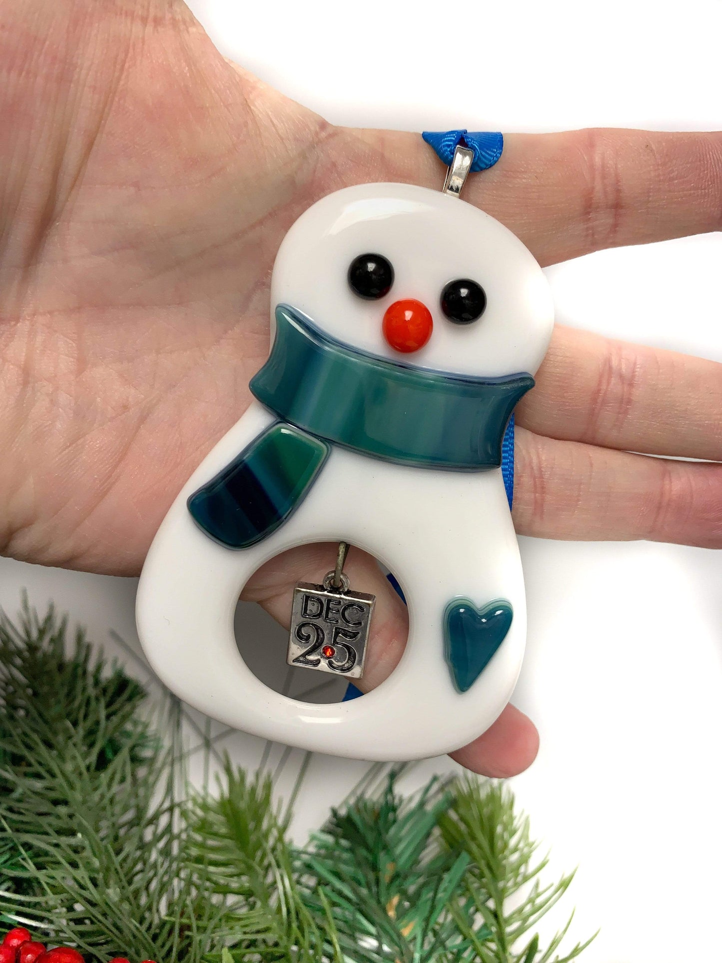 Glass Snowman Ornament