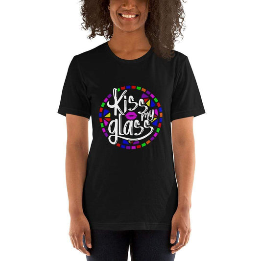 Fuse Muse Fused Glass S Kiss my Glass - Black Short-Sleeve Unisex T-Shirt