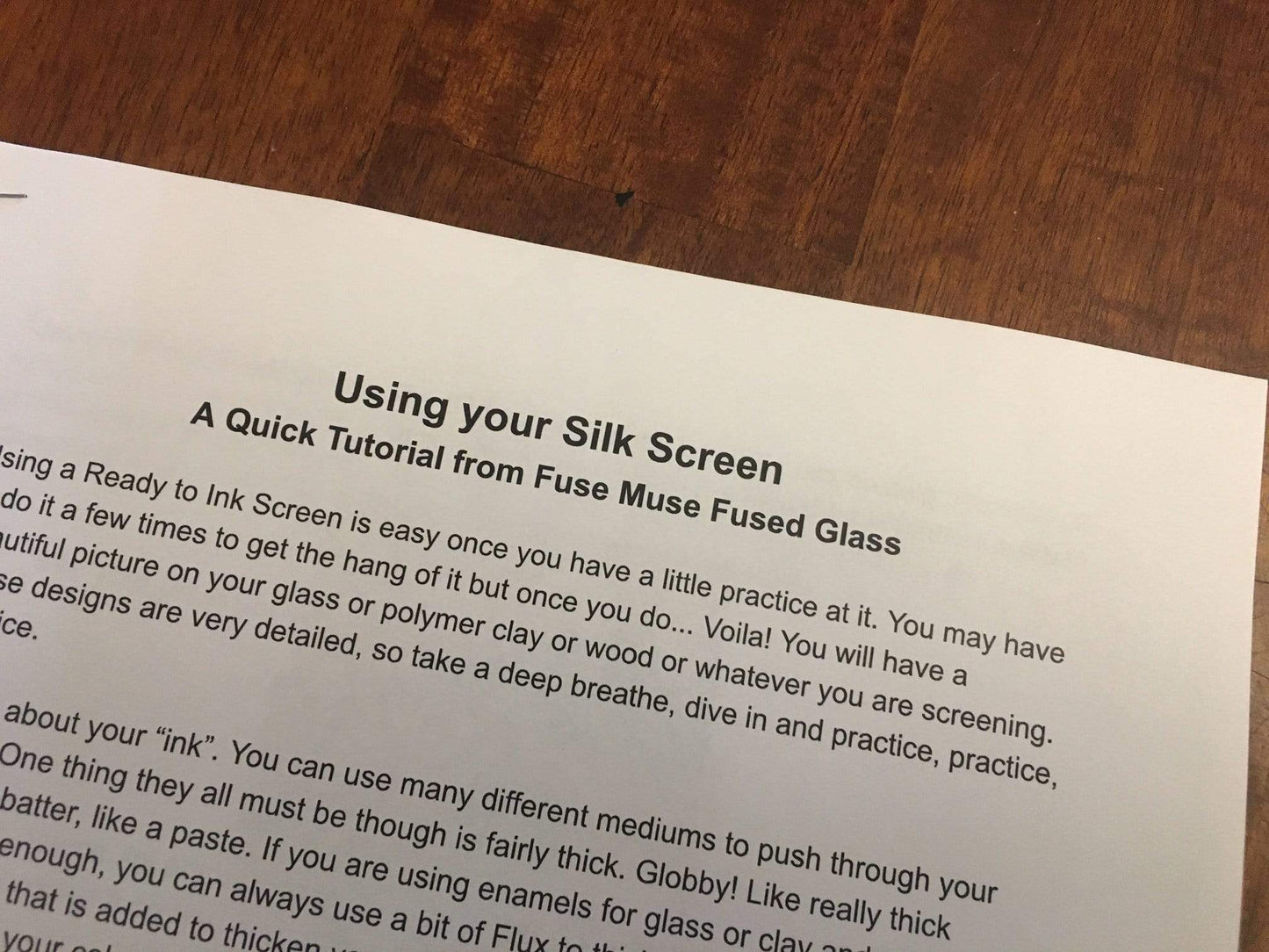 Tutorial for silk screening