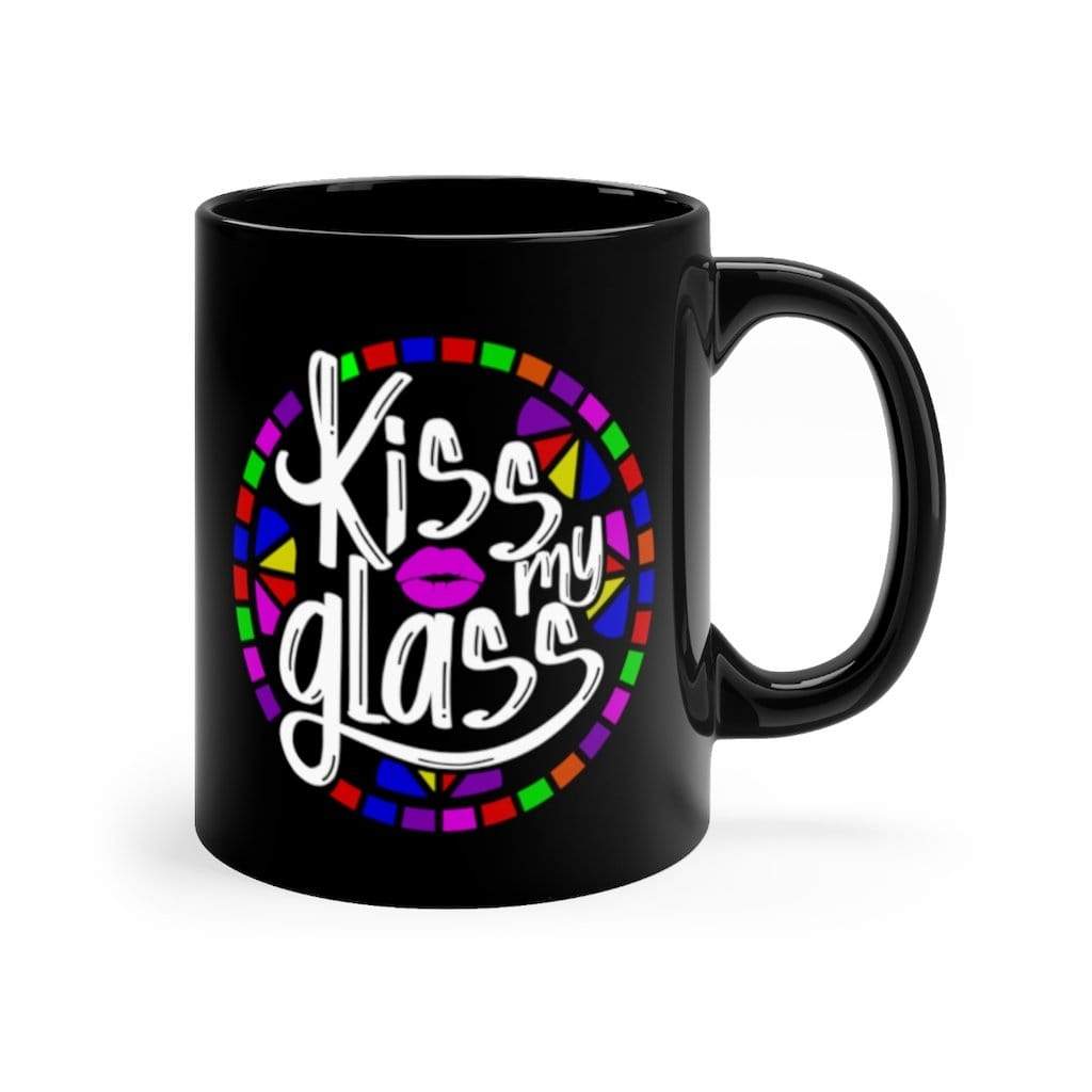 Printify Mug 11oz Kiss My Glass - Black mug 11oz