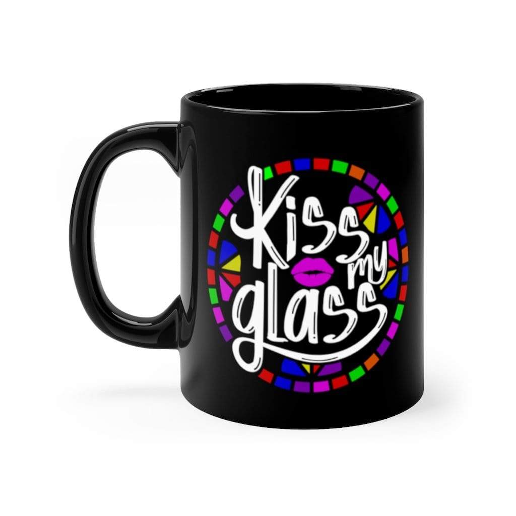 Printify Mug 11oz Kiss My Glass - Black mug 11oz